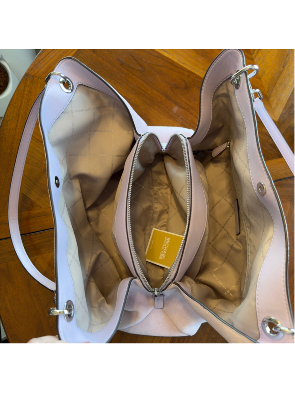 NWOT Women's Michael Kors Christina Large Shoulder Bag Suede LT Quartz SKU772 - Picture 8 of 12